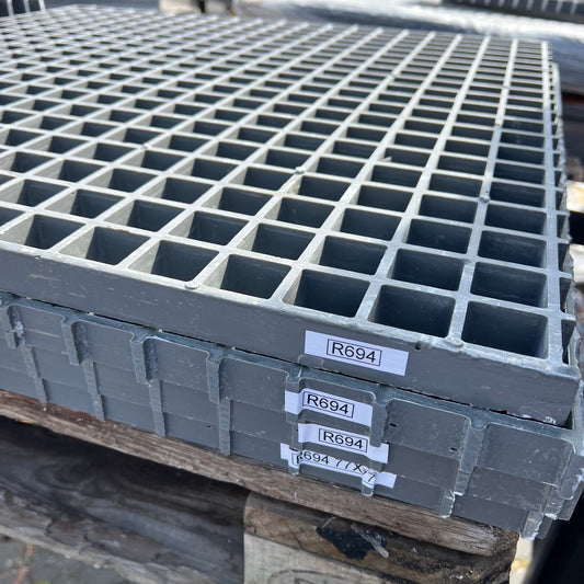 GFK-Gitterrost R694 – ISO 25 Grau 770×770 mm | Restposten