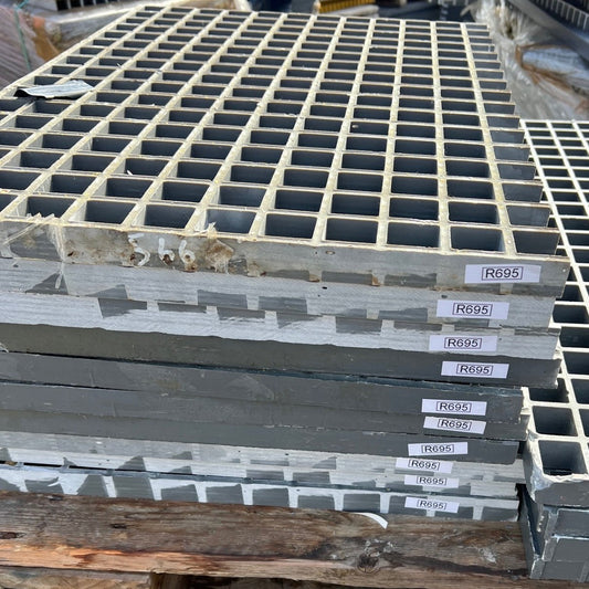 GFK-Gitterrost R695 – ISO 25 Grau 650×450 mm | Restposten