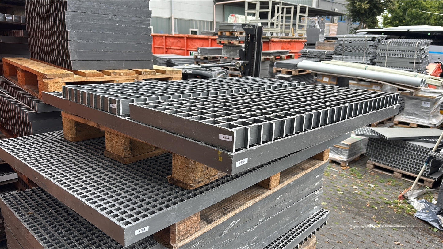 GFK-Gitterrost R804 – ISO50 Grau 1250×420 mm | Restposten