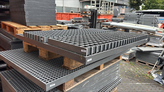 GFK-Gitterrost R804 – ISO50 Grau 1250×420 mm | Restposten