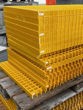 GFK-Gitterrost R837 – ISO38 Gelb 1000×585 mm | Restposten