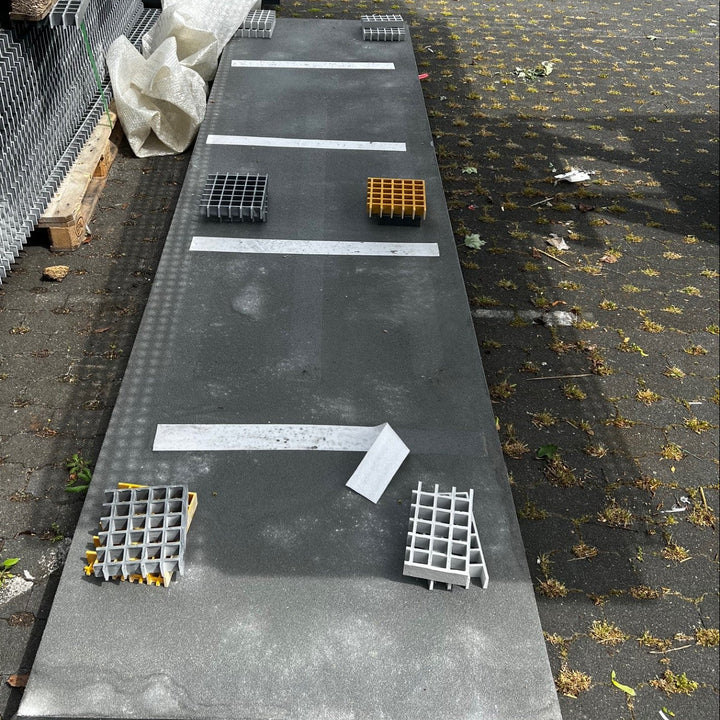 GFK-Gitterrost R970 – P15 Sandwich grau 4000×1000 mm | Restposten